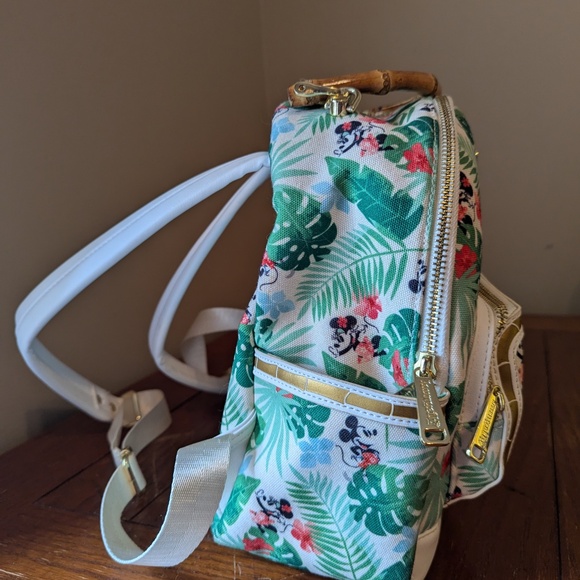 Loungefly Disney Parks Tropical Minnie & Mickey Backpack & Wallet Bamboo Handle main image 11